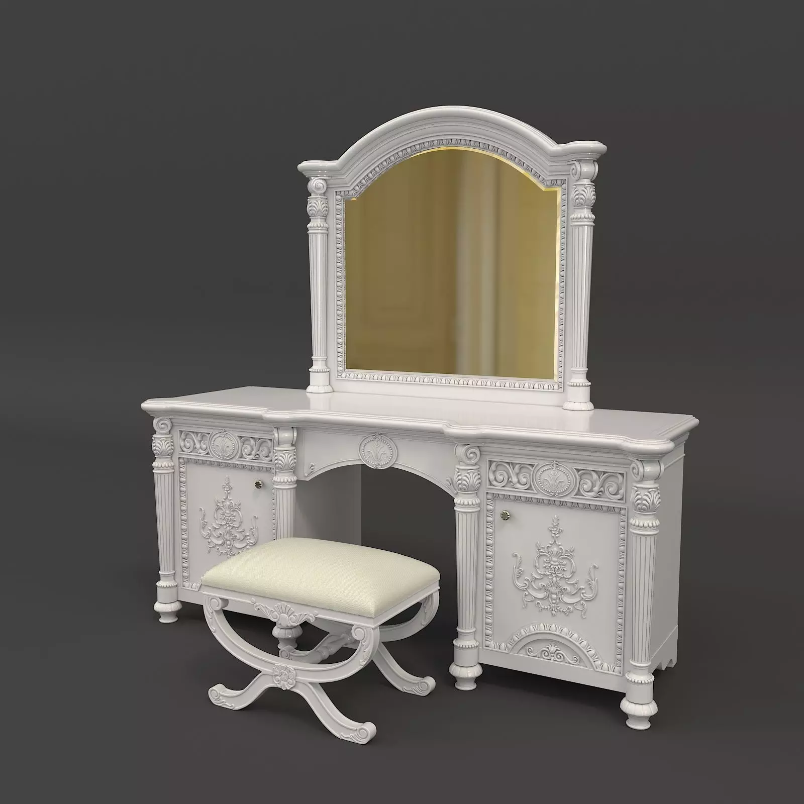 Classic European Style Dressing Table 7 3D model_0