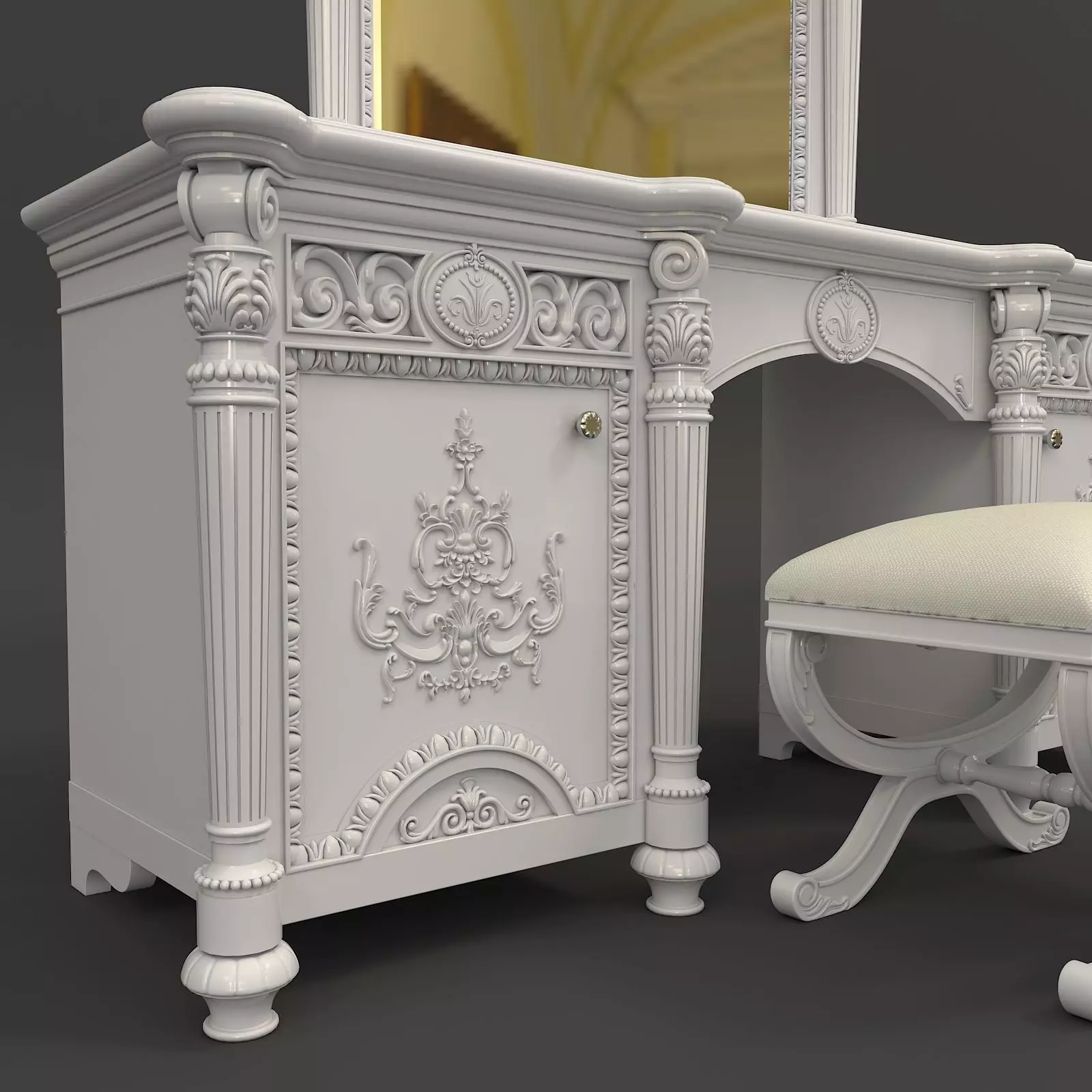 Classic European Style Dressing Table 7 3D model_7