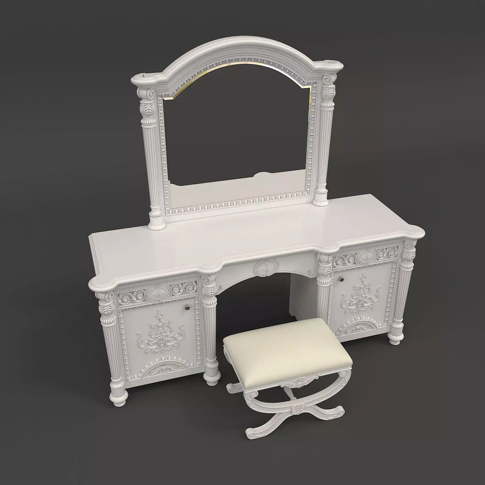 Classic European Style Dressing Table 7 3D model_1