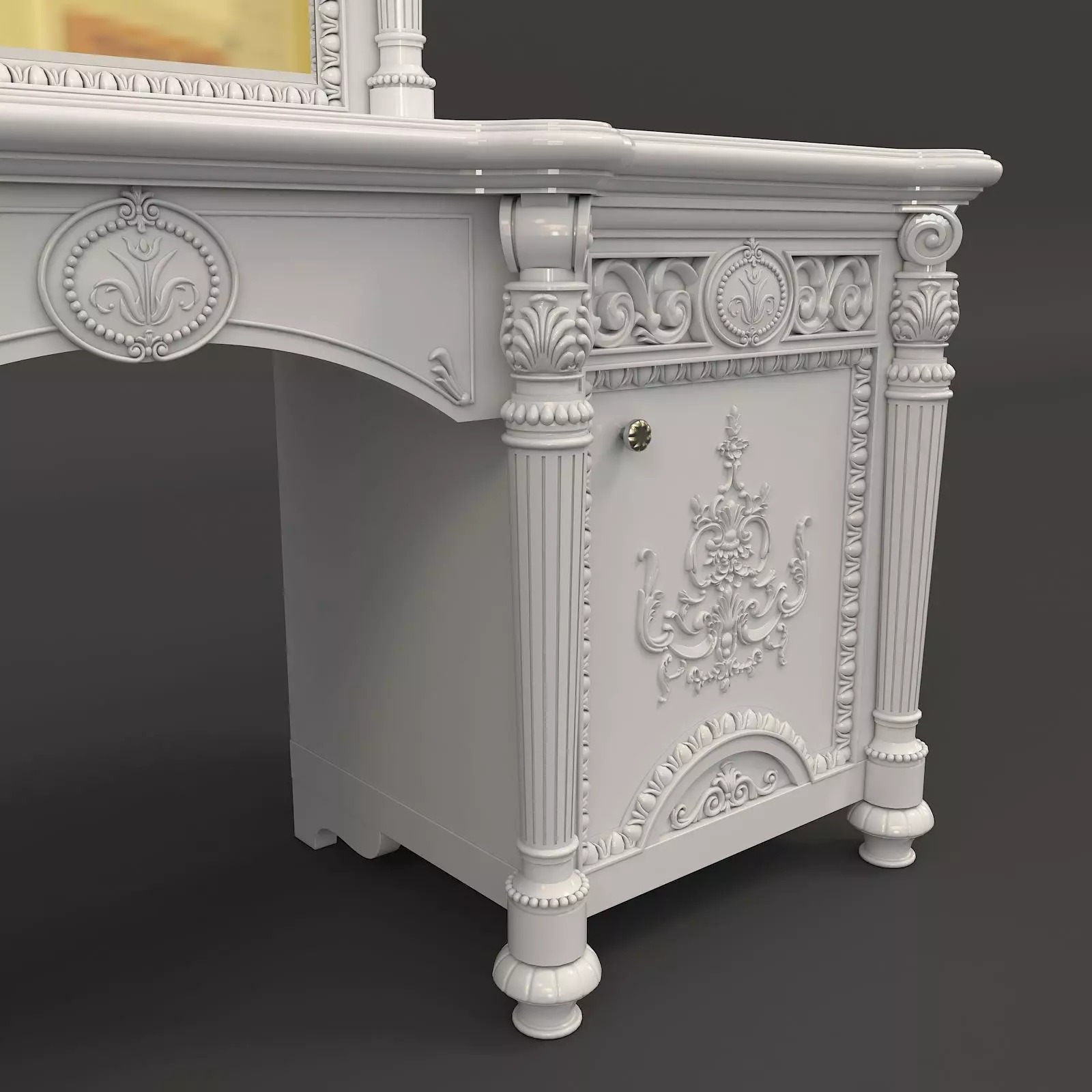 Classic European Style Dressing Table 7 3D model_8