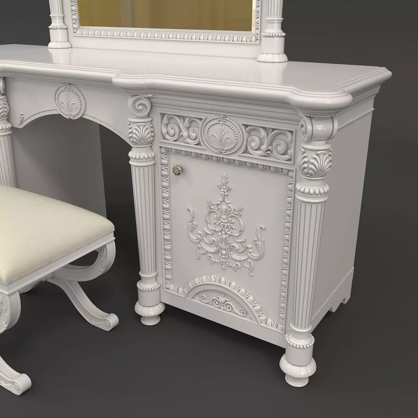 Classic European Style Dressing Table 7 3D model_3