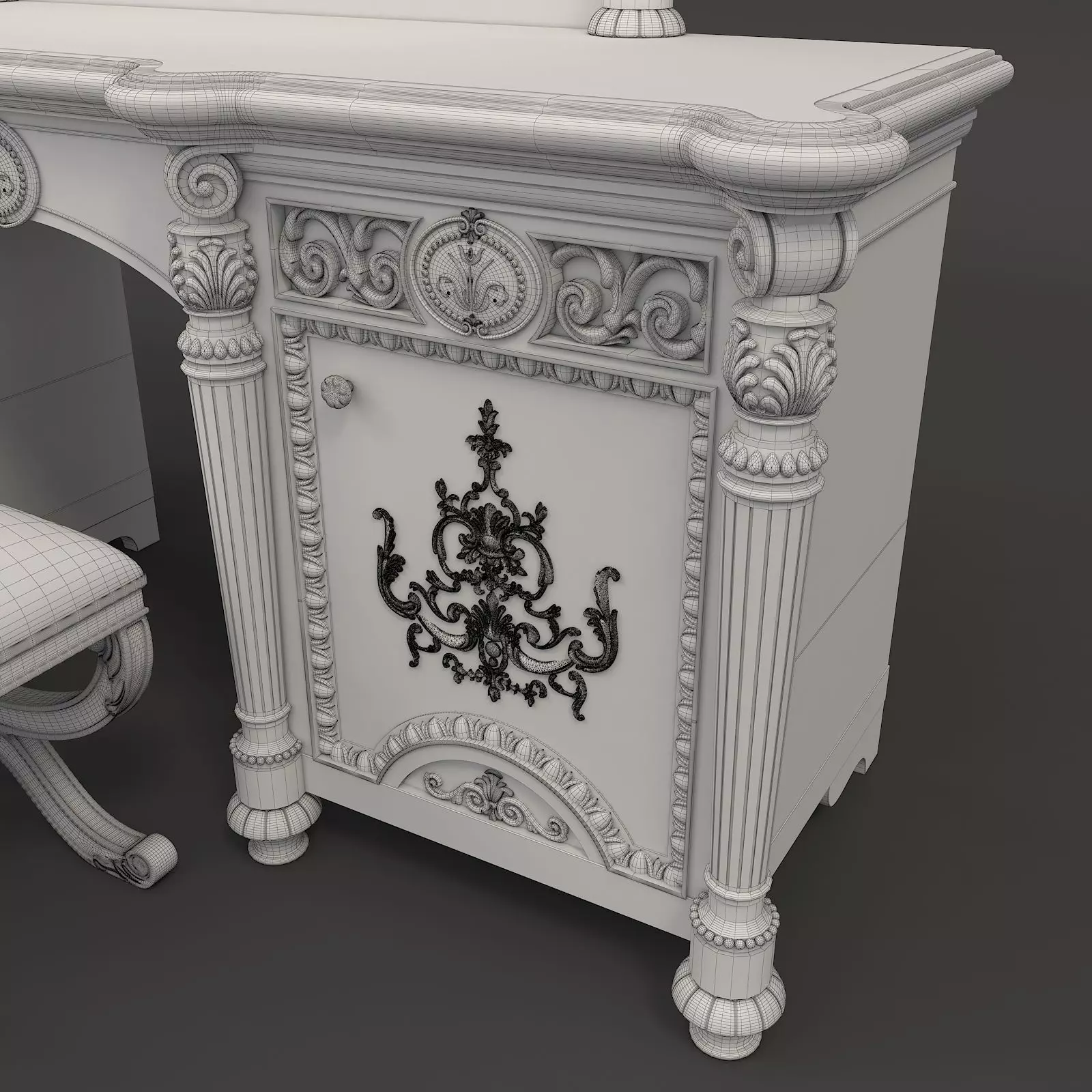 Classic European Style Dressing Table 7 3D model_10
