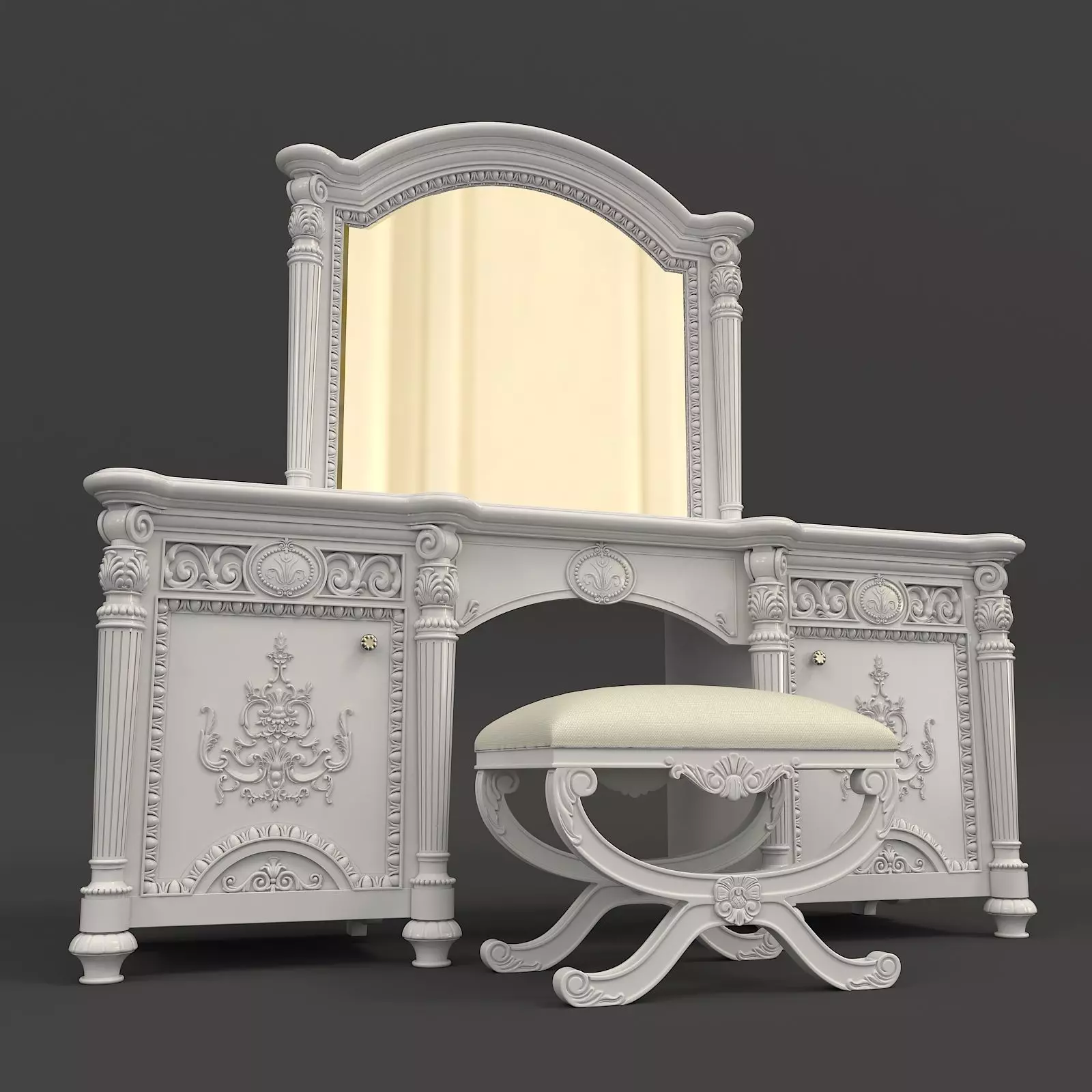 Classic European Style Dressing Table 7 3D model_6
