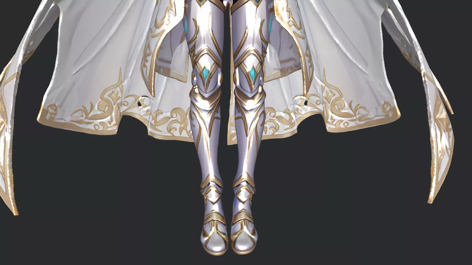 Fantasy Armored Queen 3D Character PBR Textured Low-poly 3D model_5