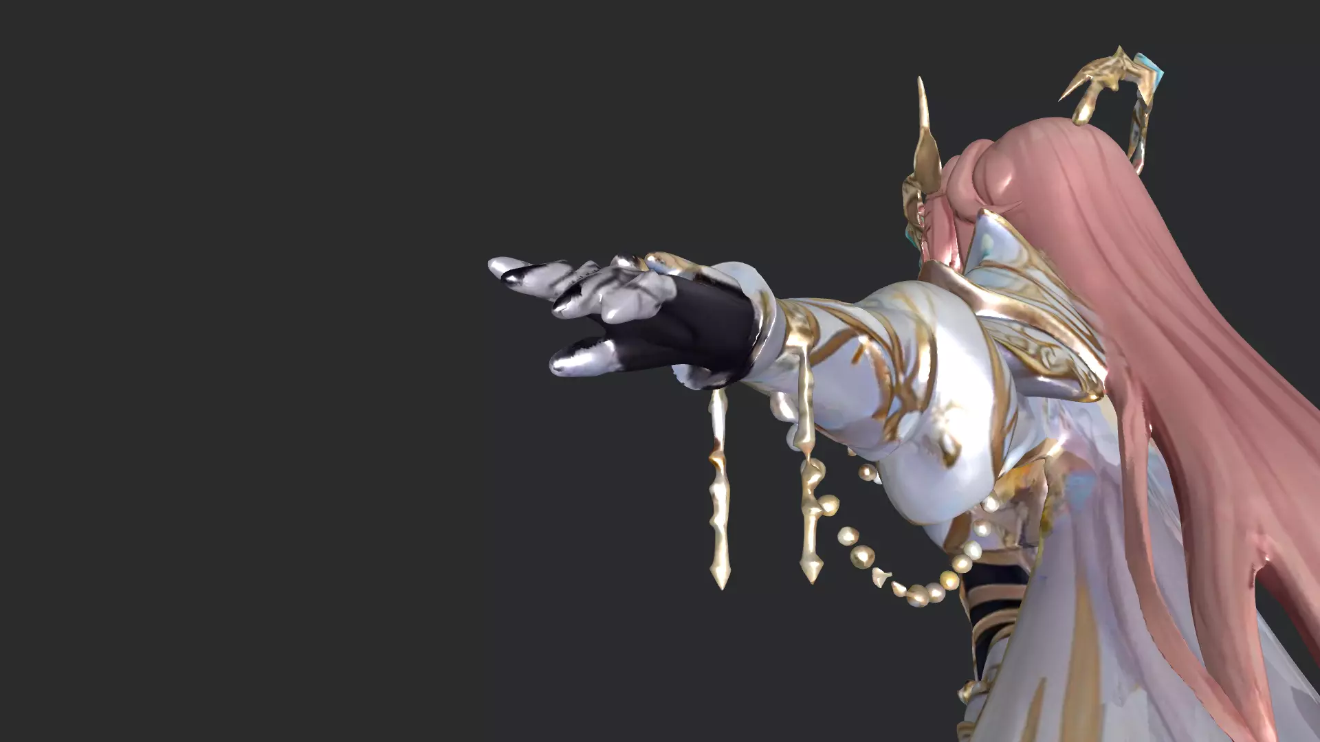 Fantasy Armored Queen 3D Character PBR Textured Low-poly 3D model_9