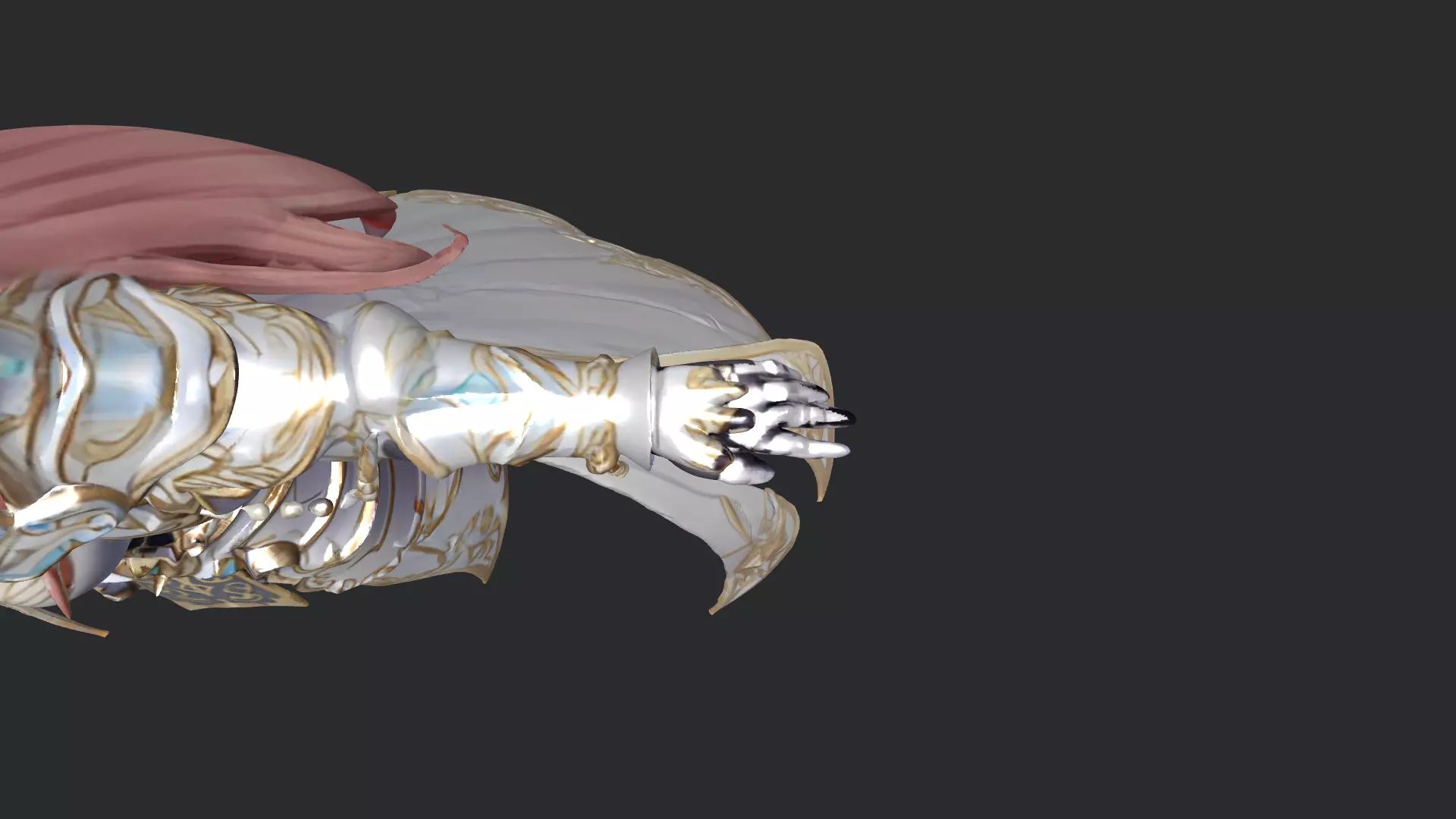 Fantasy Armored Queen 3D Character PBR Textured Low-poly 3D model_8