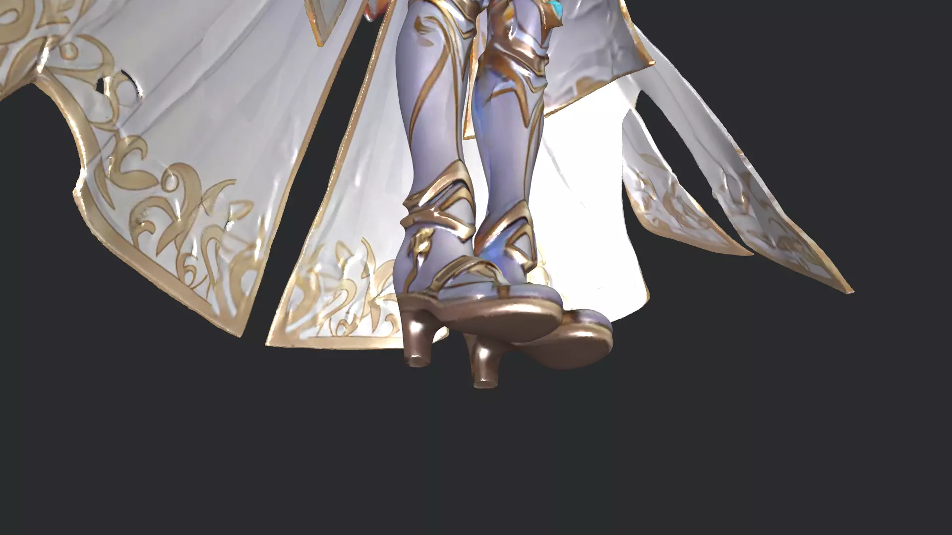 Fantasy Armored Queen 3D Character PBR Textured Low-poly 3D model_13