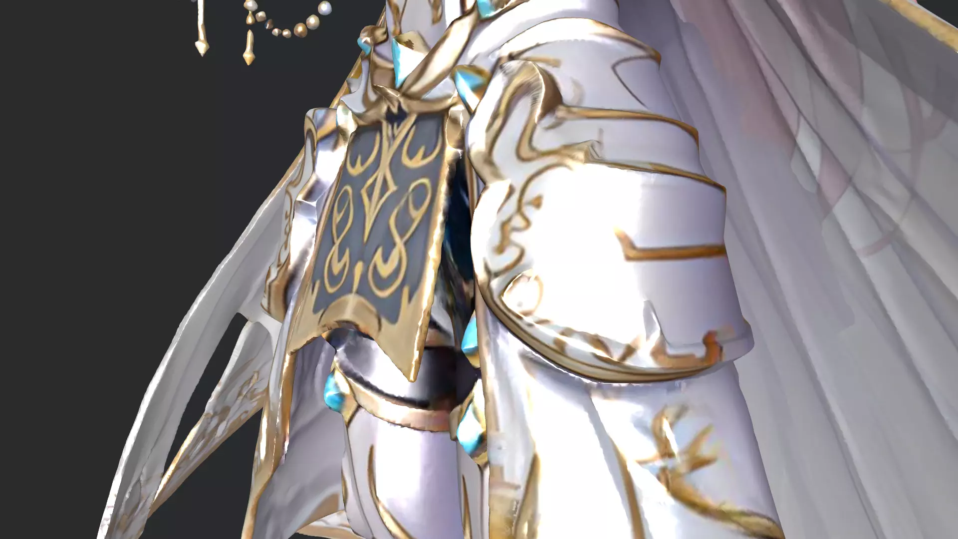 Fantasy Armored Queen 3D Character PBR Textured Low-poly 3D model_14