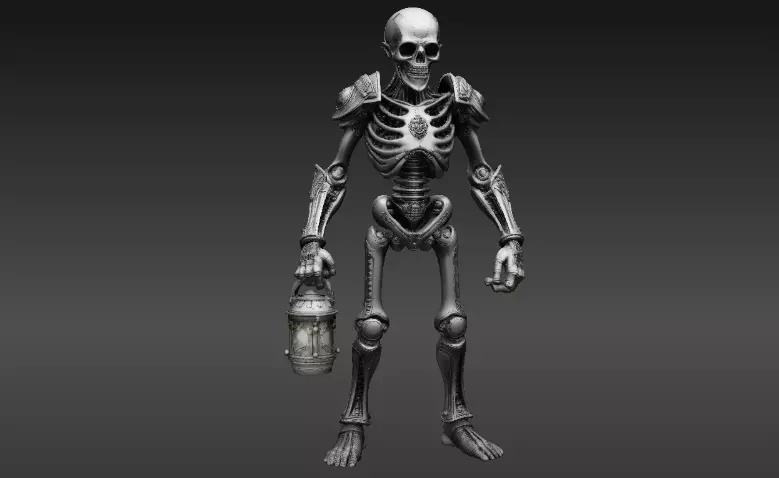 Skeleton Guardian 3D Model Printable Articulated Halloween 3D print model_1