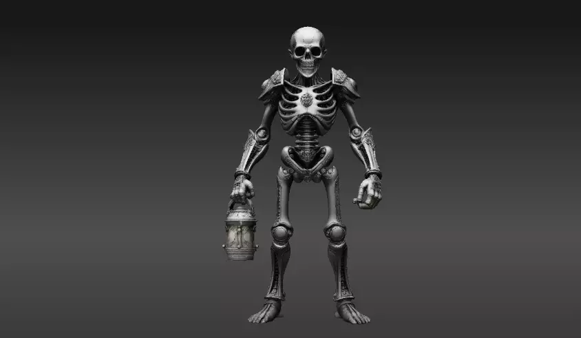 Skeleton Guardian 3D Model Printable Articulated Halloween 3D print model_0