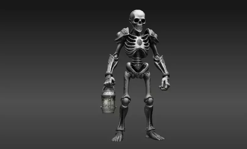Skeleton Guardian 3D Model Printable Articulated Halloween 3D print model_5