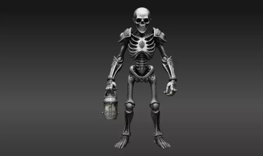 Skeleton Guardian 3D Model Printable Articulated Halloween 3D print model_10