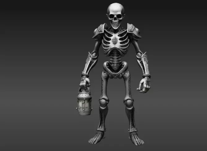 Skeleton Guardian 3D Model Printable Articulated Halloween 3D print model_3