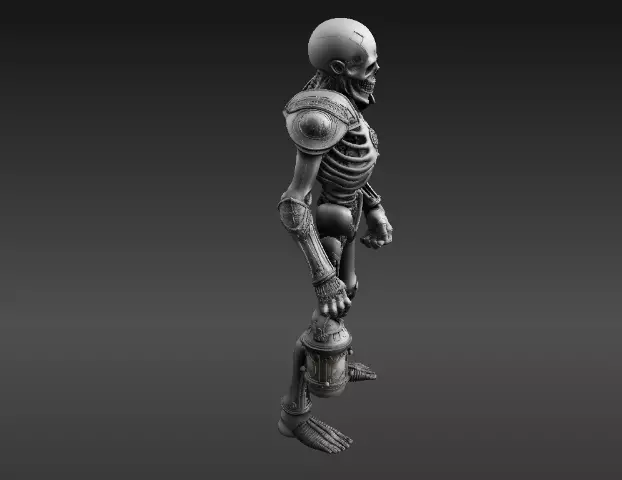 Skeleton Guardian 3D Model Printable Articulated Halloween 3D print model_9