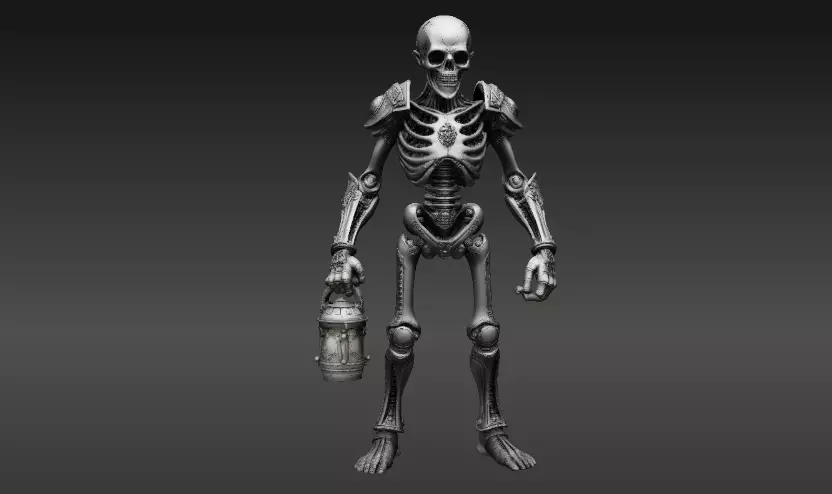 Skeleton Guardian 3D Model Printable Articulated Halloween 3D print model_11
