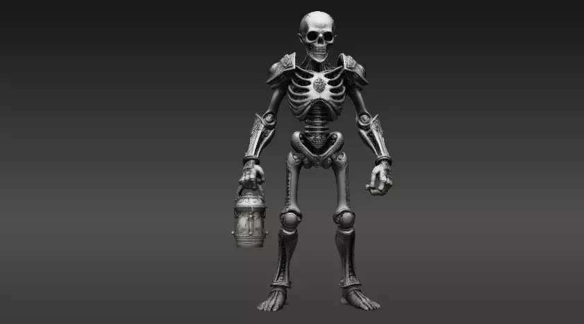 Skeleton Guardian 3D Model Printable Articulated Halloween 3D print model_4