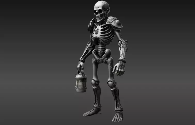 Skeleton Guardian 3D Model Printable Articulated Halloween 3D print model_2