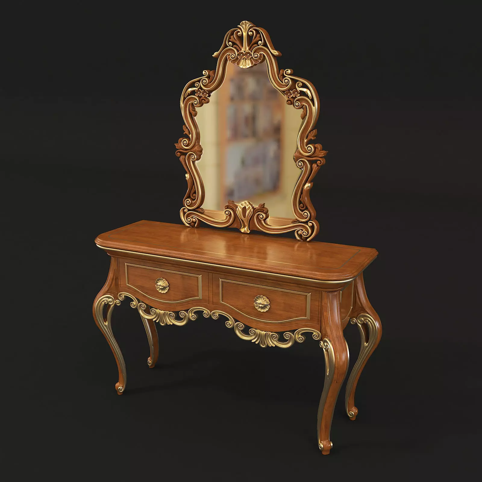Classic European Style Dressing Table 8 3D model_5