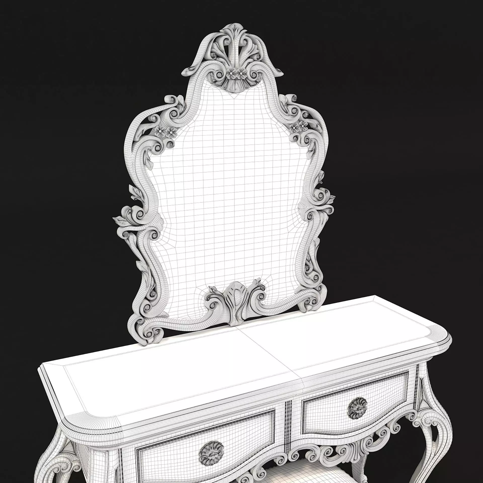 Classic European Style Dressing Table 8 3D model_10