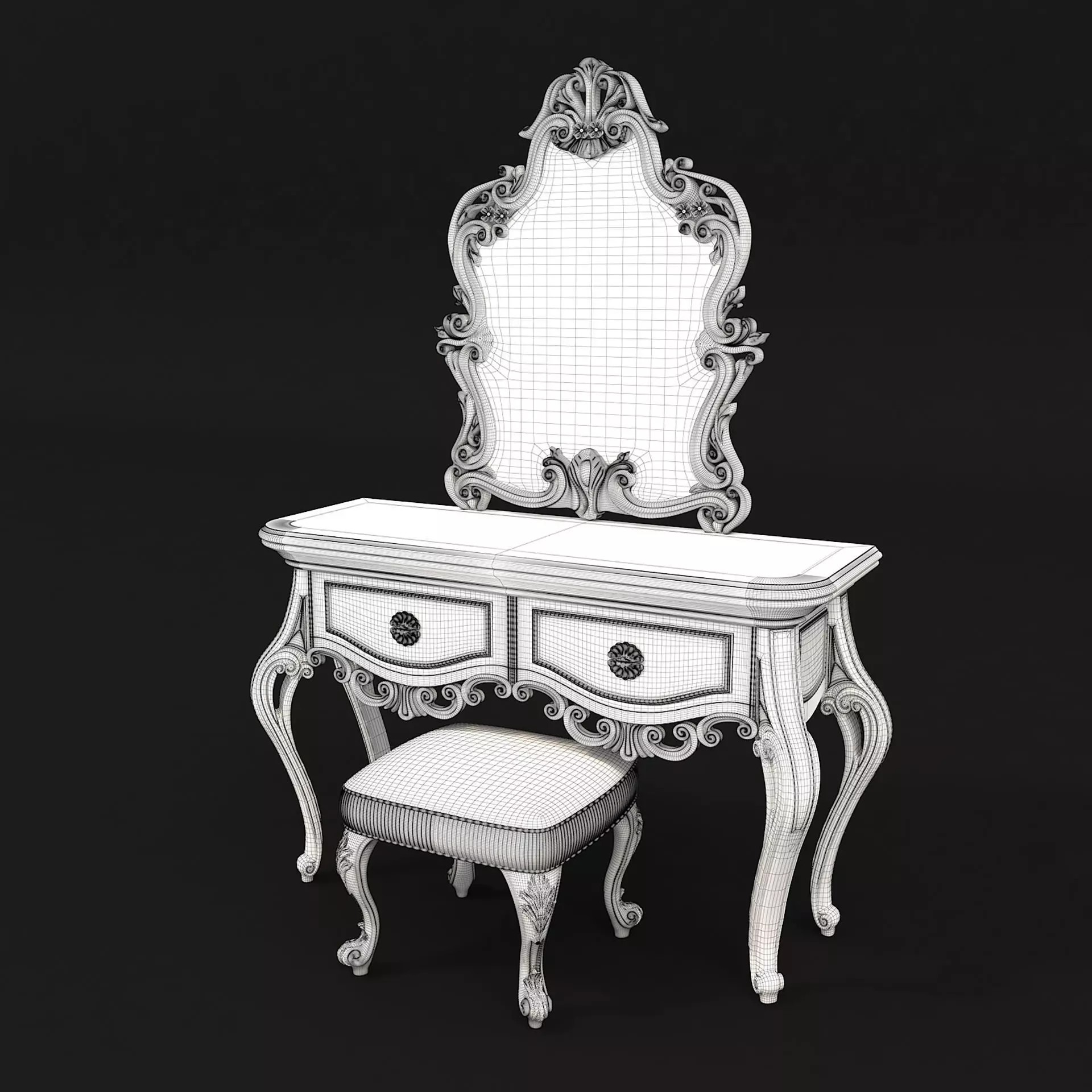 Classic European Style Dressing Table 8 3D model_8