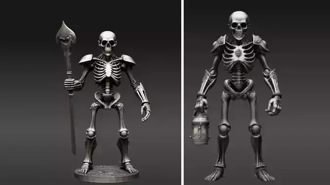 Spooky Skeleton Guardian 3D Model Two Model Pack  3D model