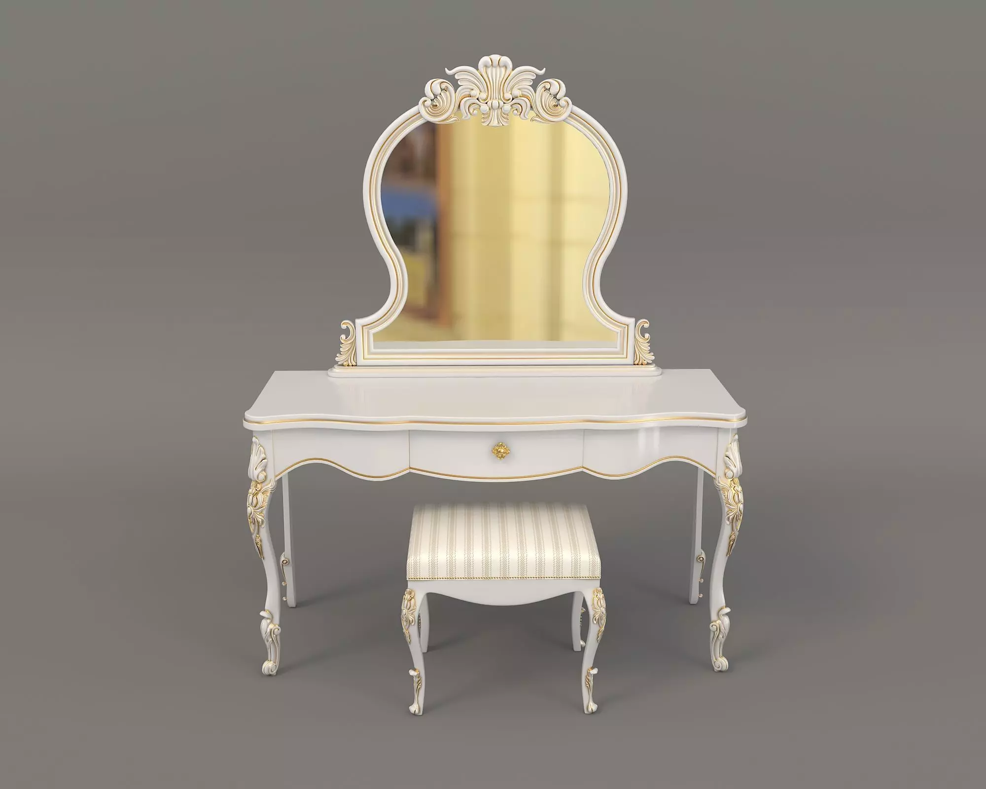 Classic European Style Dressing Table 11 3D model_1