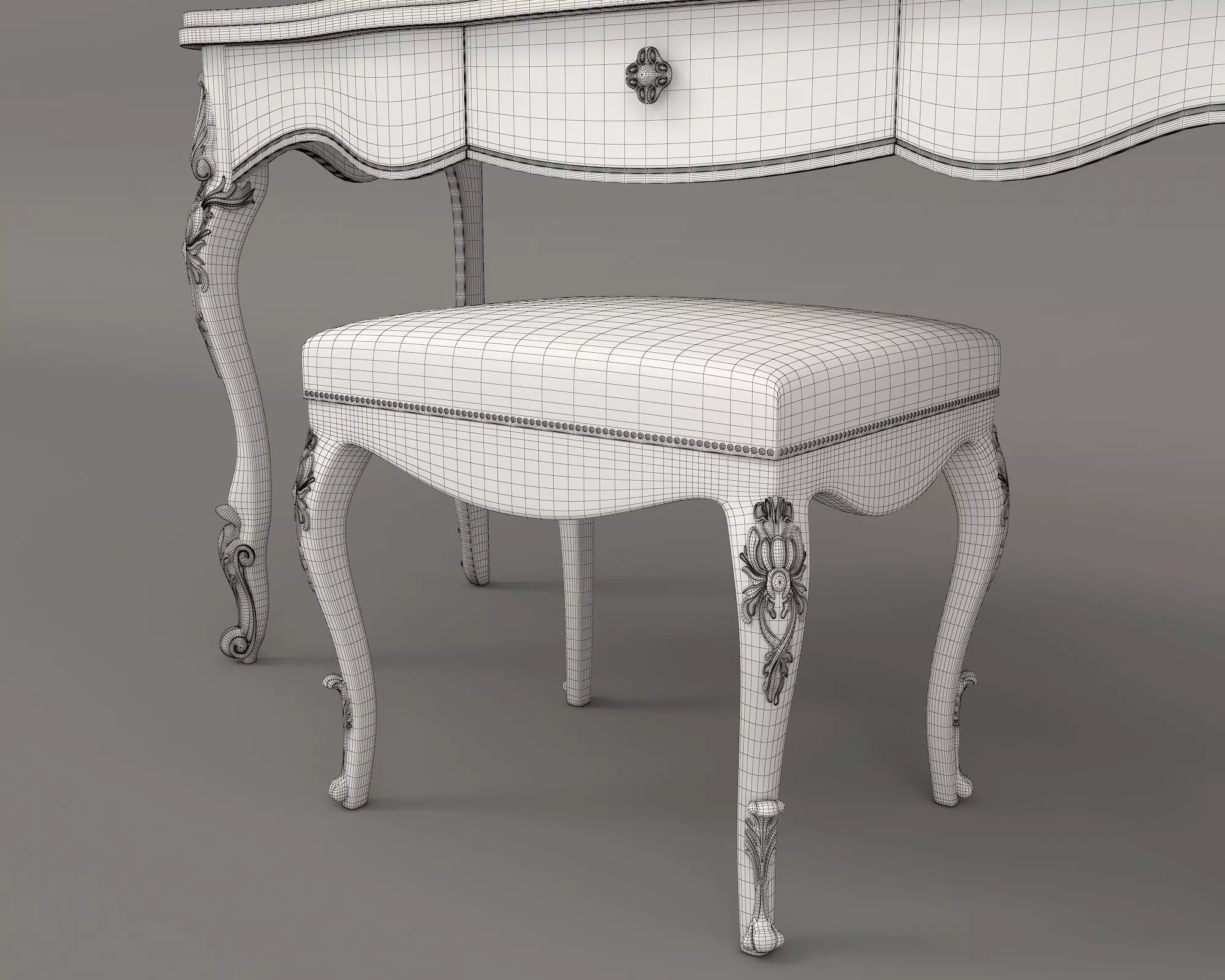 Classic European Style Dressing Table 11 3D model_10