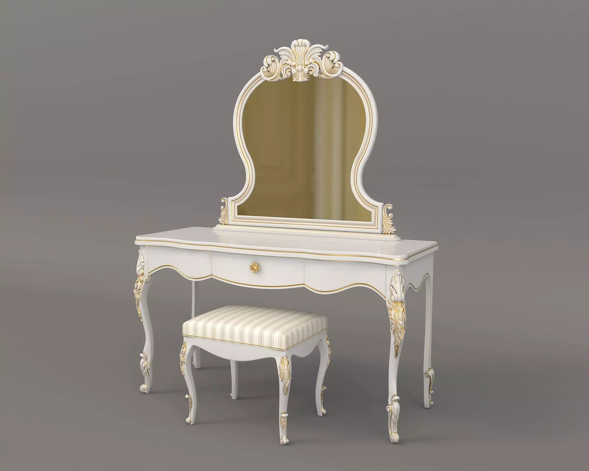 Classic European Style Dressing Table 11 3D model_3