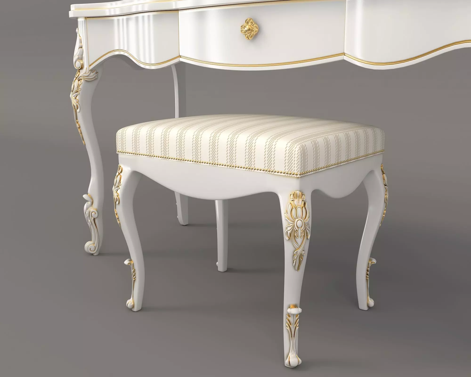 Classic European Style Dressing Table 11 3D model_7