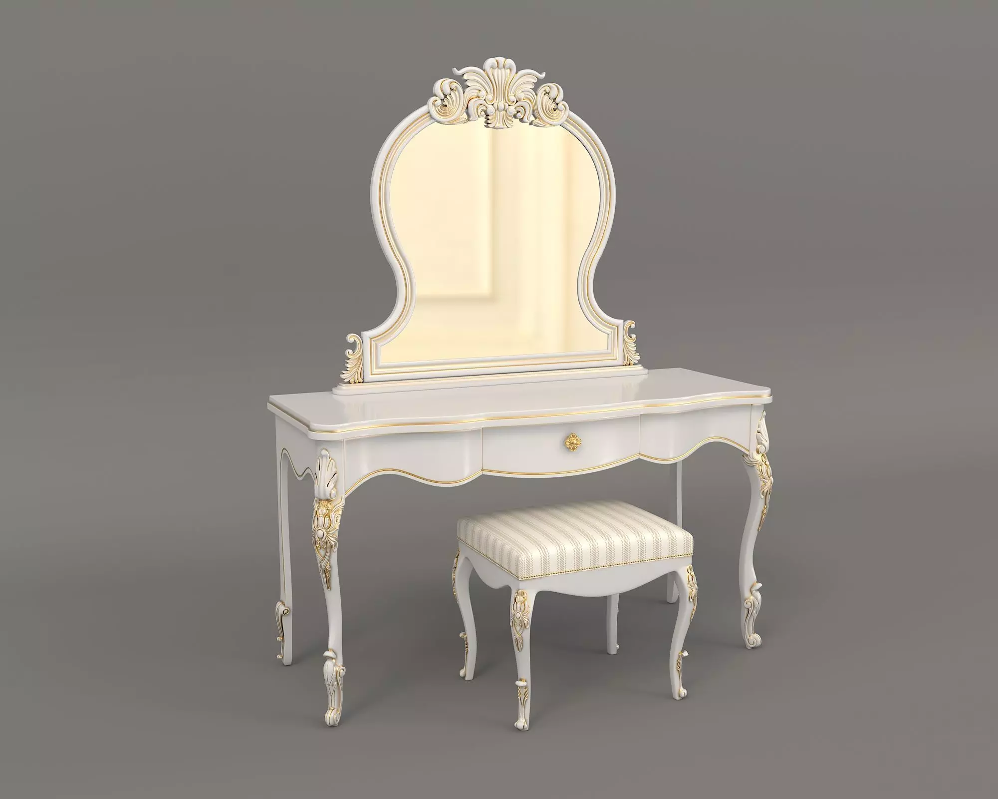 Classic European Style Dressing Table 11 3D model_0