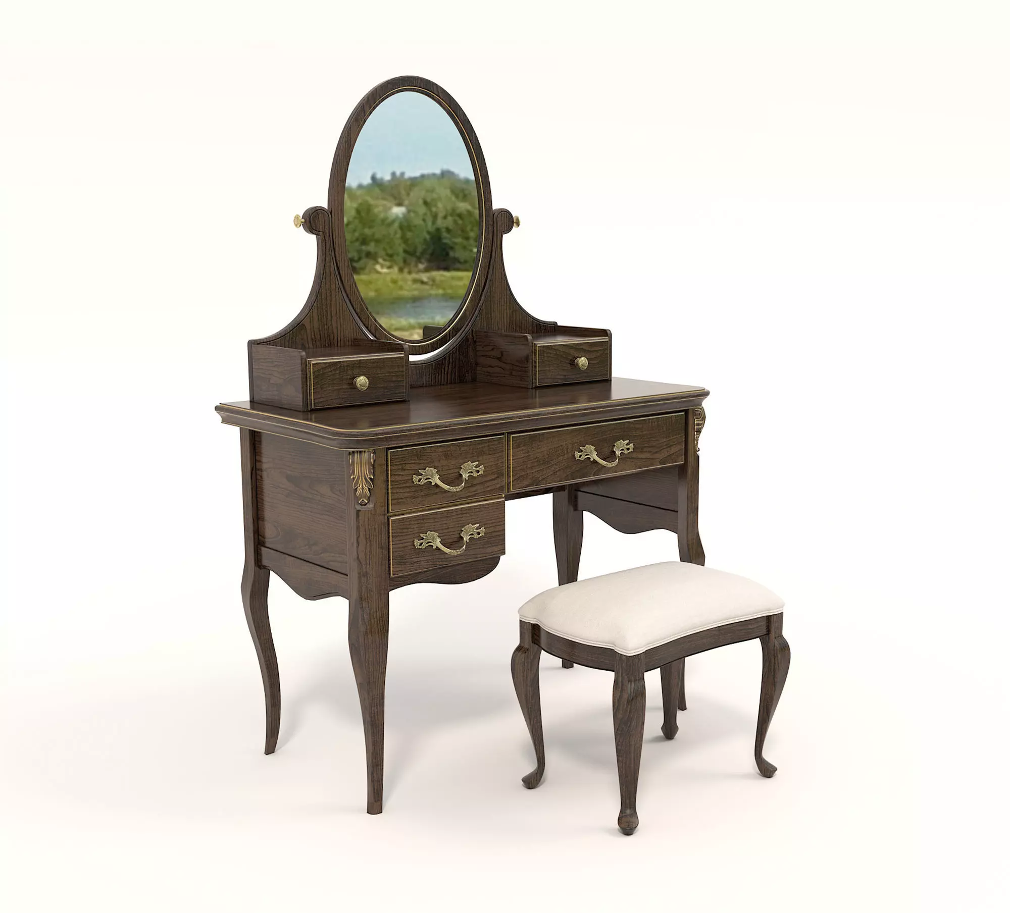 Classic European Style Dressing Table 13 3D model_0