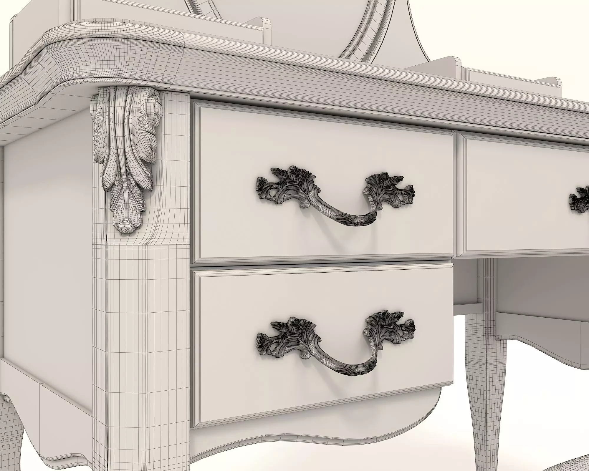 Classic European Style Dressing Table 13 3D model_10