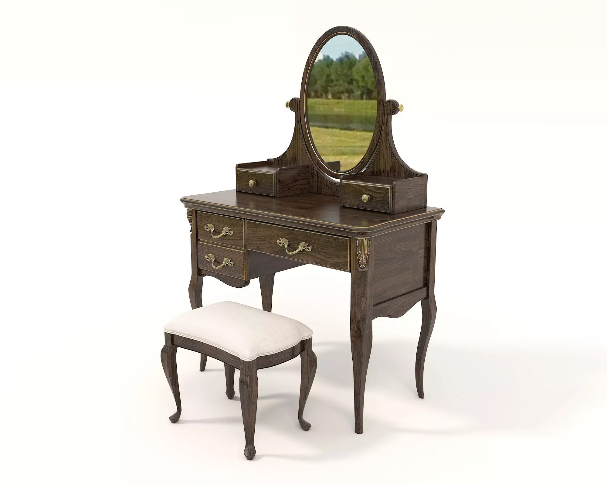 Classic European Style Dressing Table 13 3D model_3