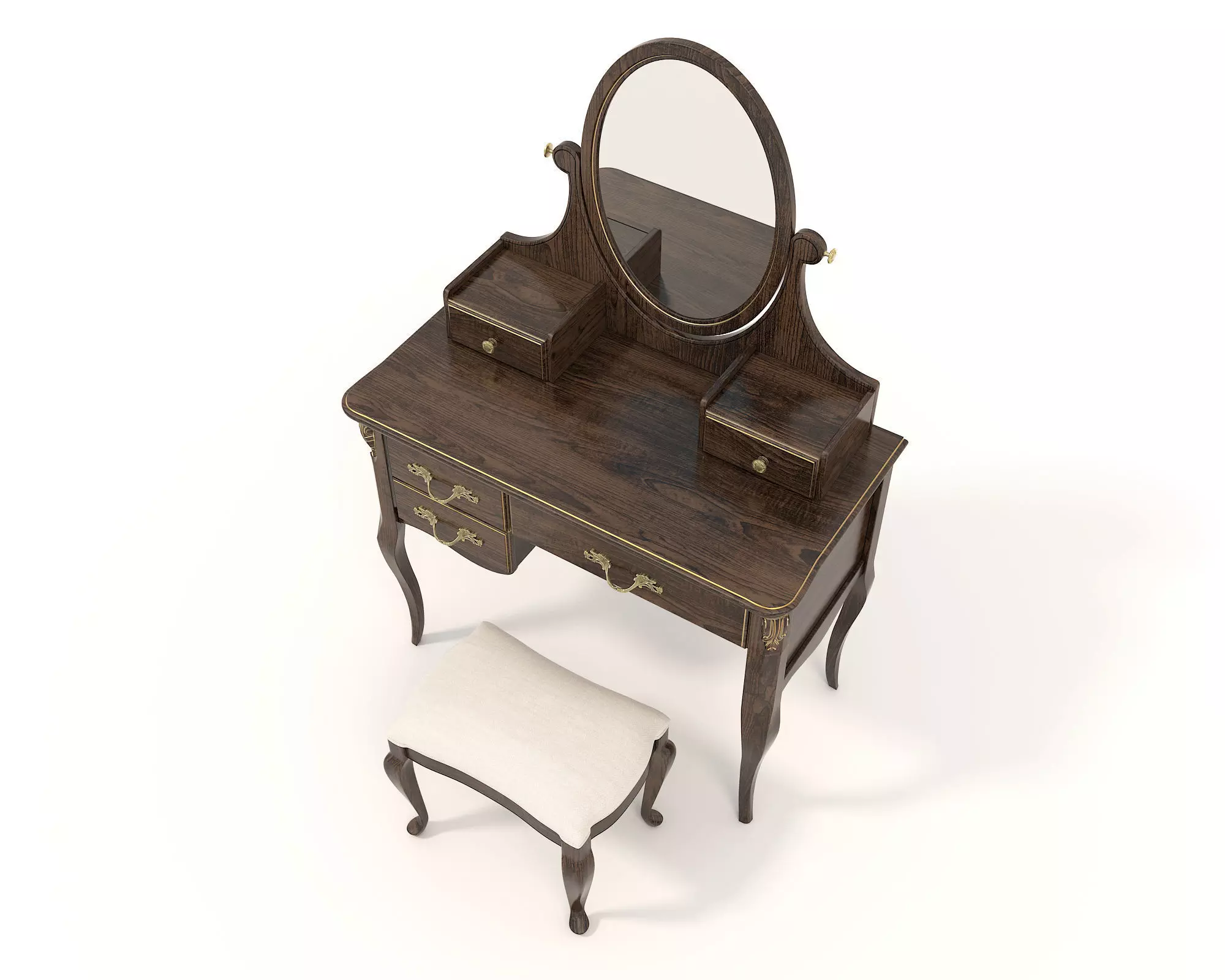 Classic European Style Dressing Table 13 3D model_6