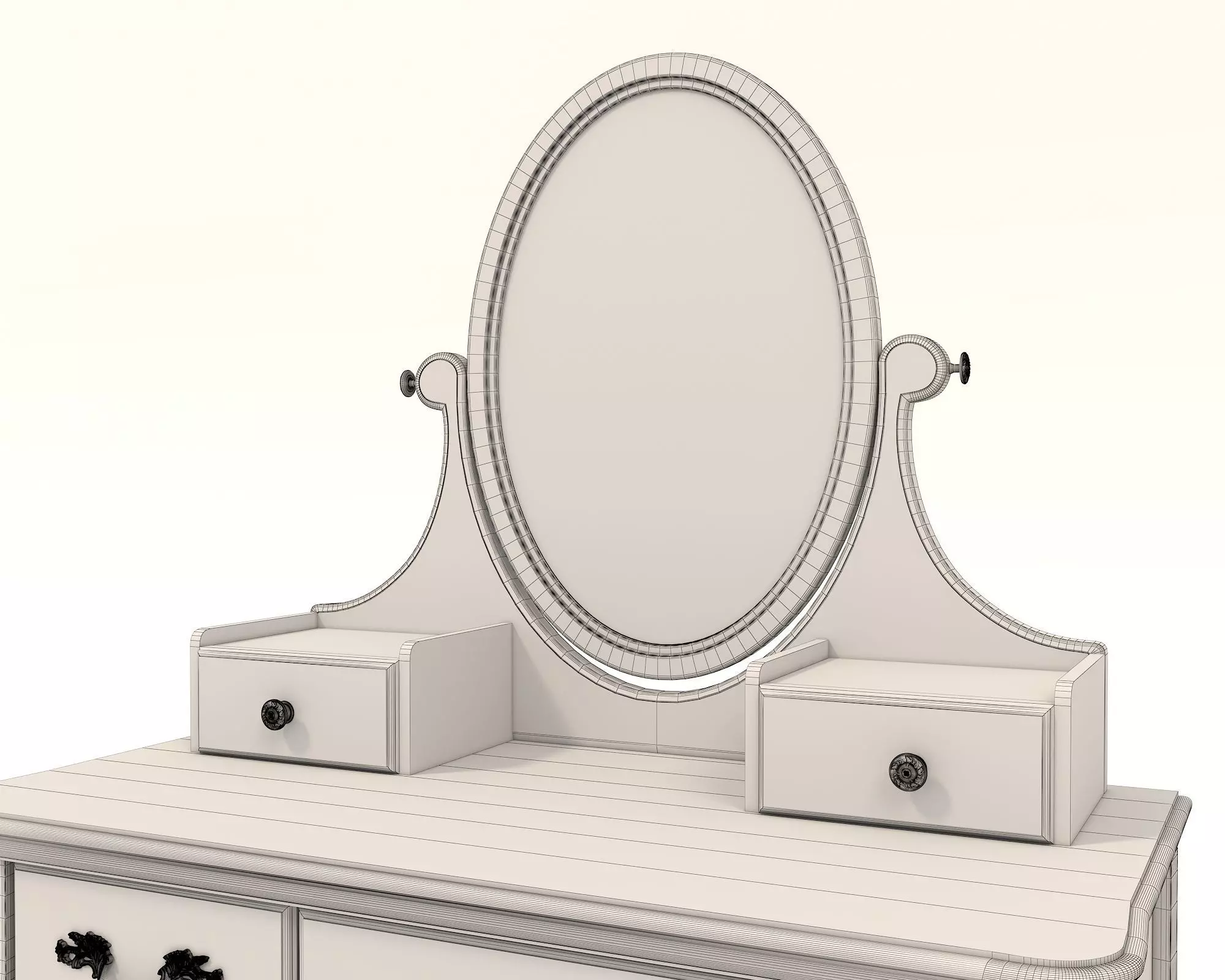 Classic European Style Dressing Table 13 3D model_11