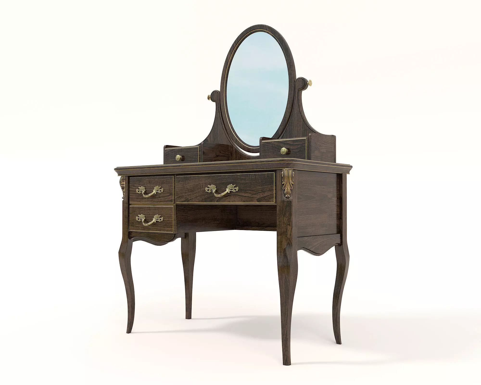 Classic European Style Dressing Table 13 3D model_7