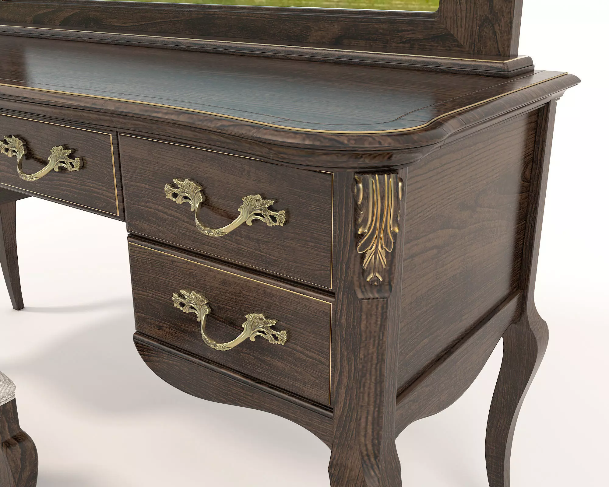 Classic European Style Dressing Table 14 3D model_6