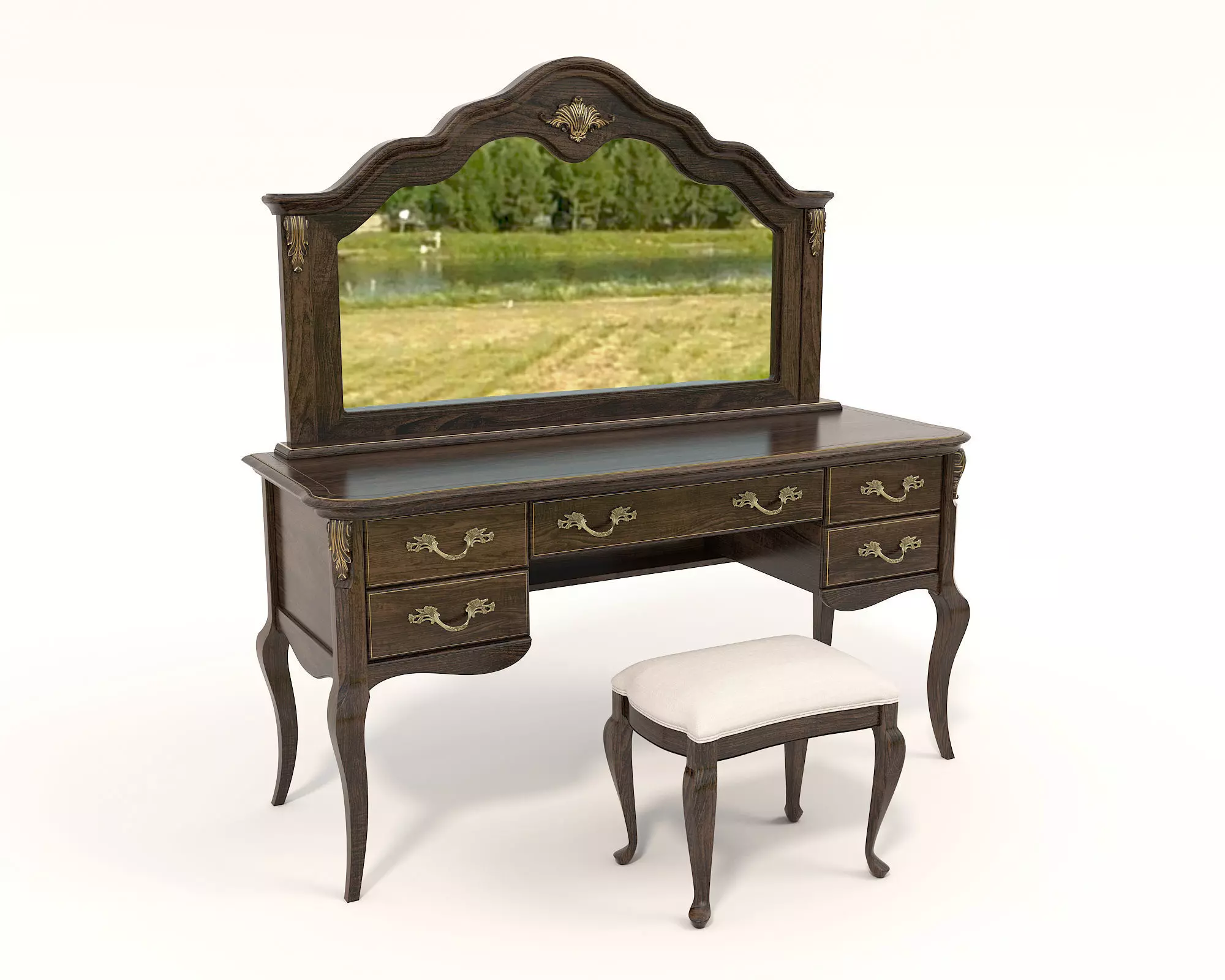 Classic European Style Dressing Table 14 3D model_0
