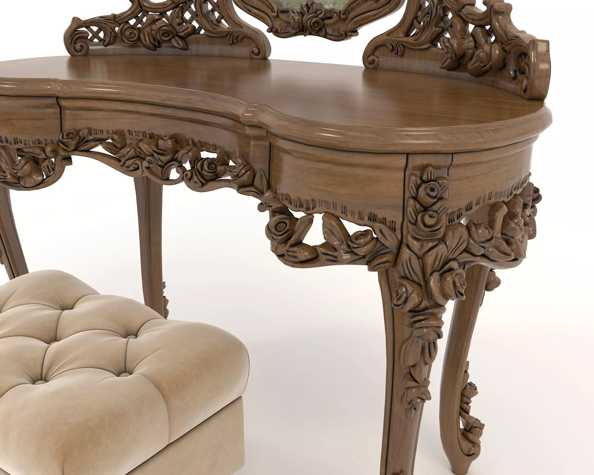 Classic European Style Dressing Table 17 3D model_4