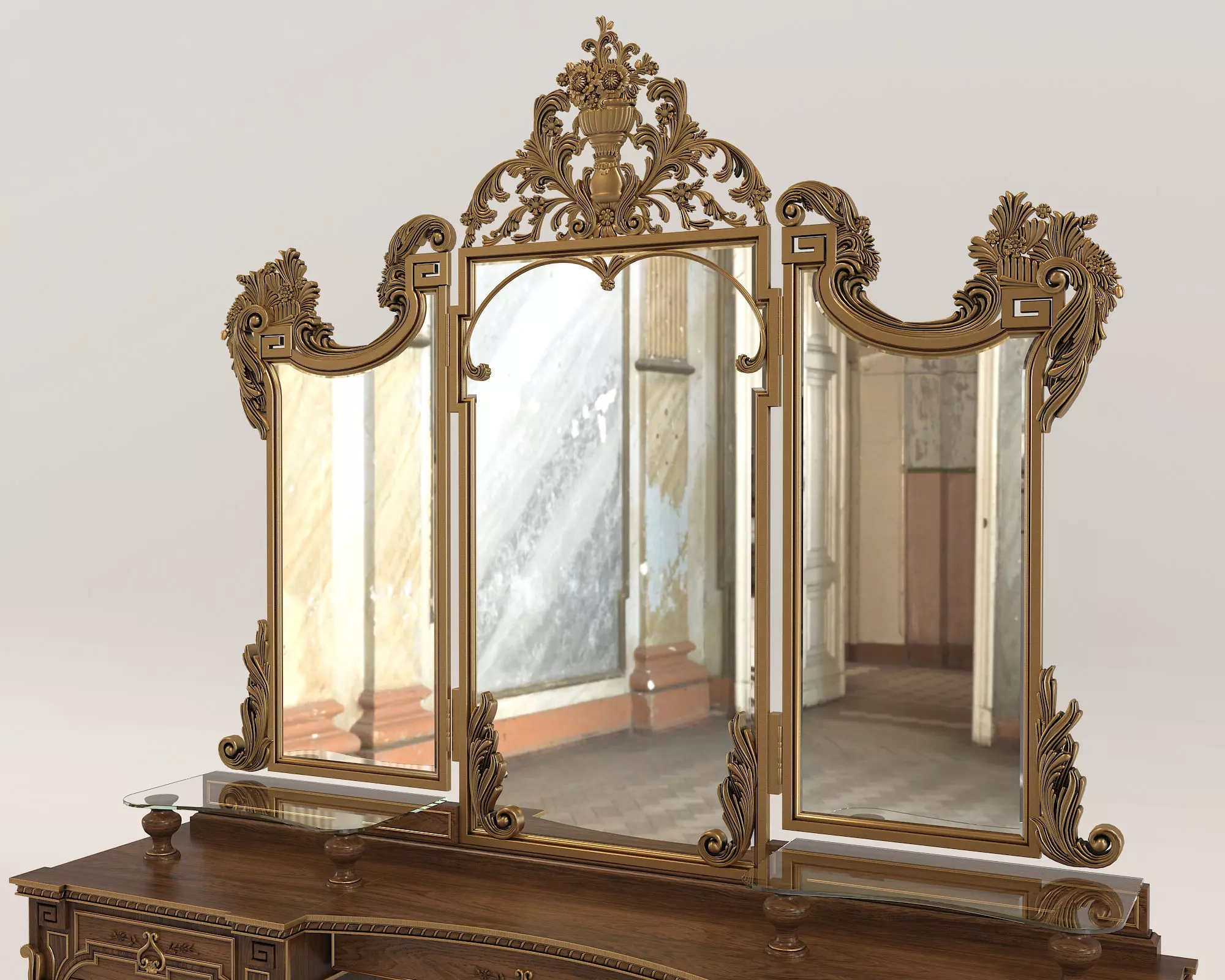 Classic European Style Dressing Table 19 3D model_4
