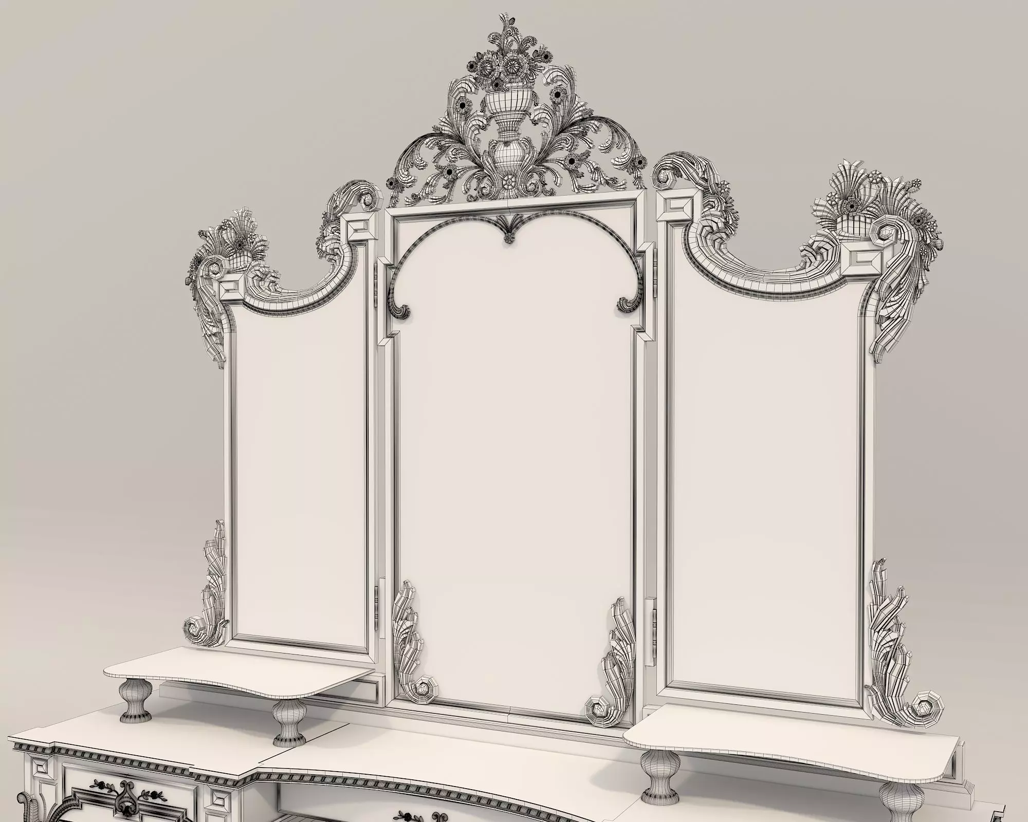 Classic European Style Dressing Table 19 3D model_10