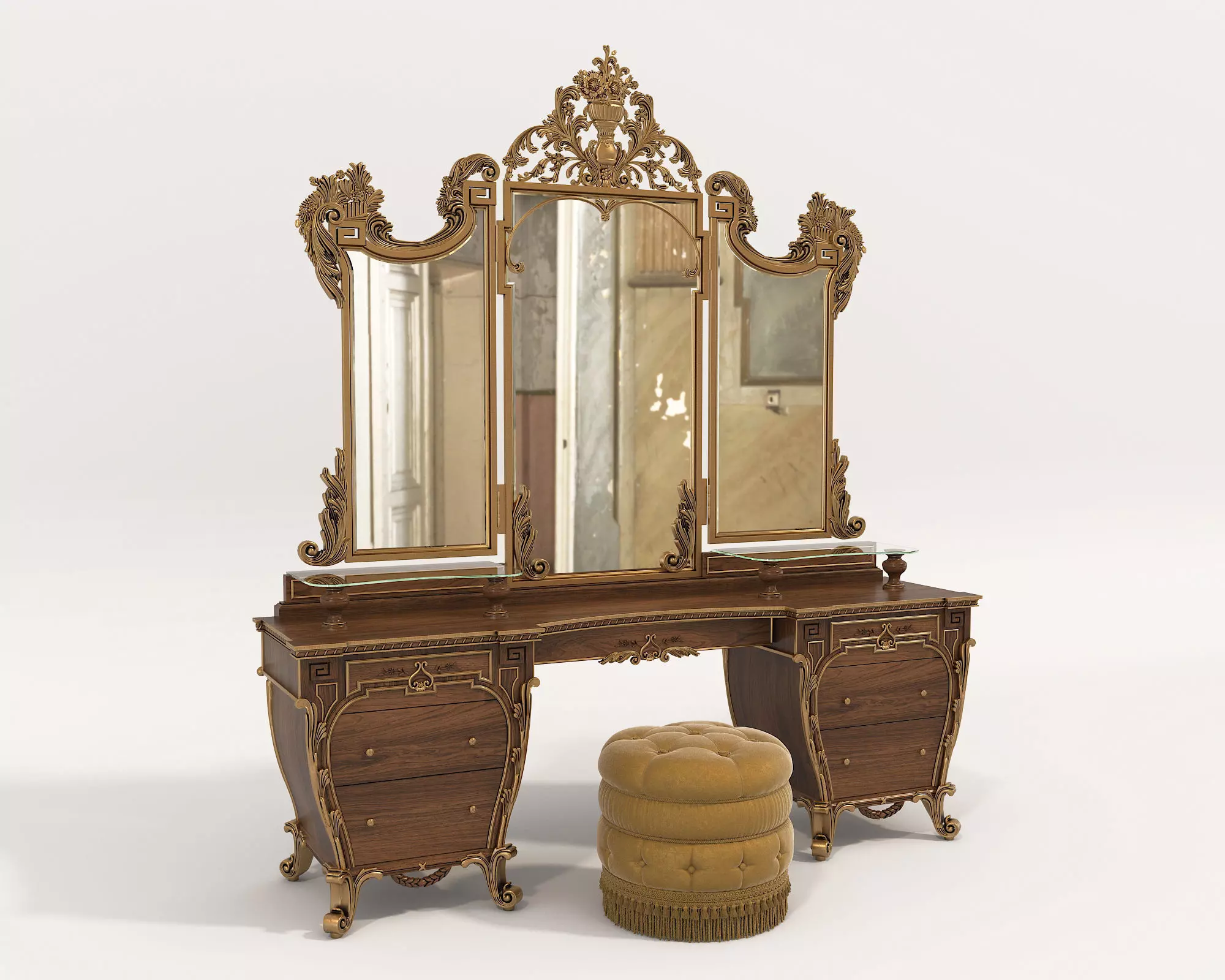 Classic European Style Dressing Table 19 3D model_0