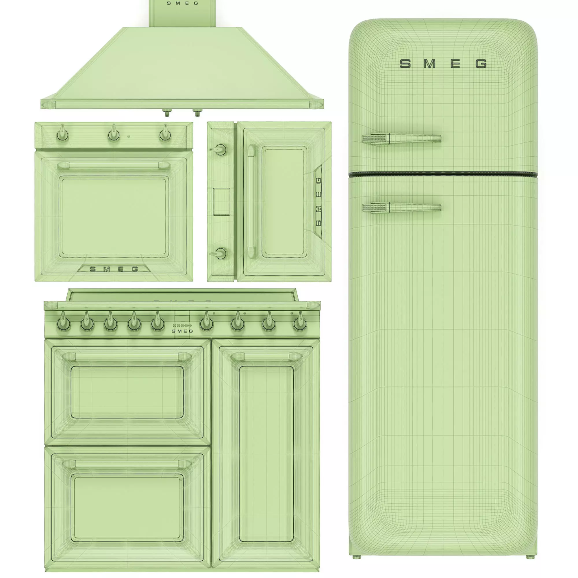 SMEG kitchen appliance collection 3D model_6