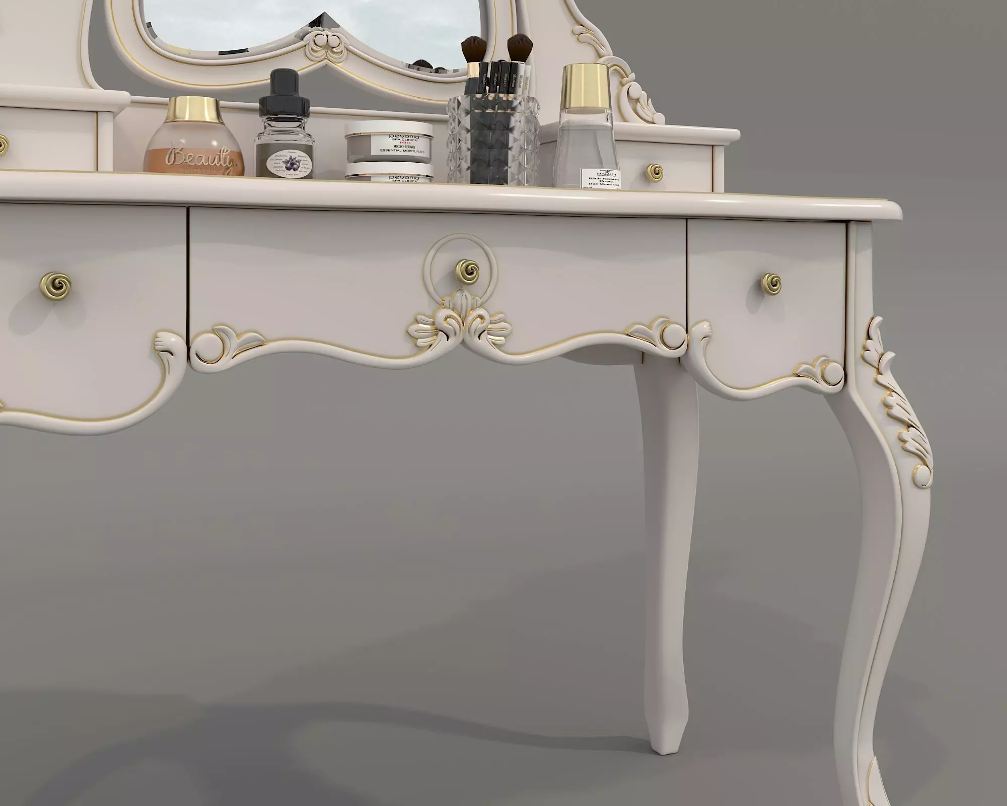 Classic European Style Dressing Table 24 3D model_6