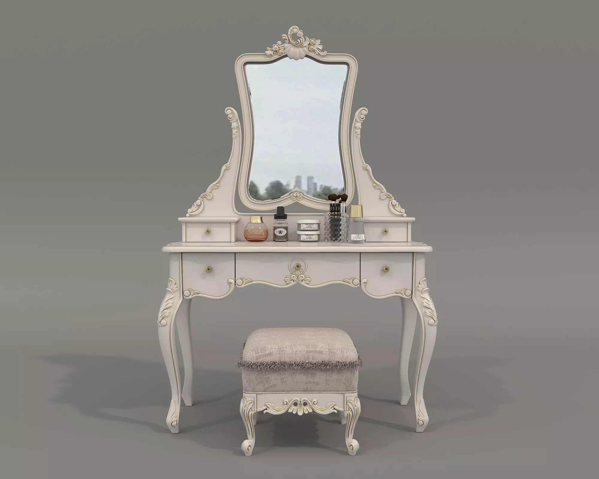 Classic European Style Dressing Table 24 3D model_3