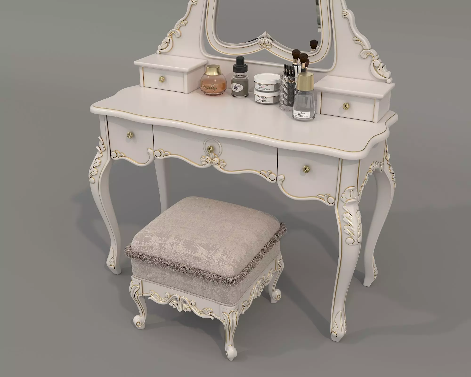 Classic European Style Dressing Table 24 3D model_2