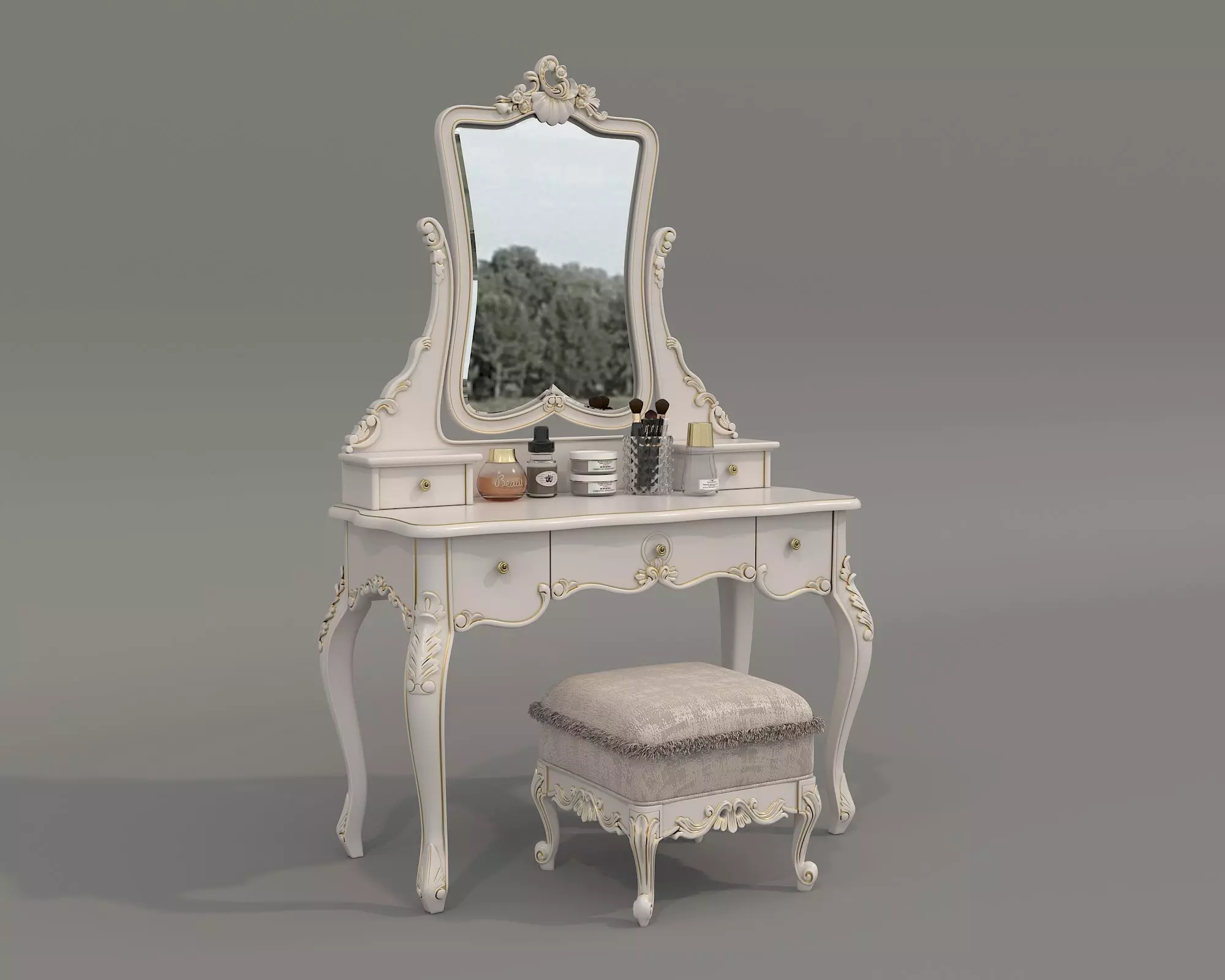 Classic European Style Dressing Table 24 3D model_0