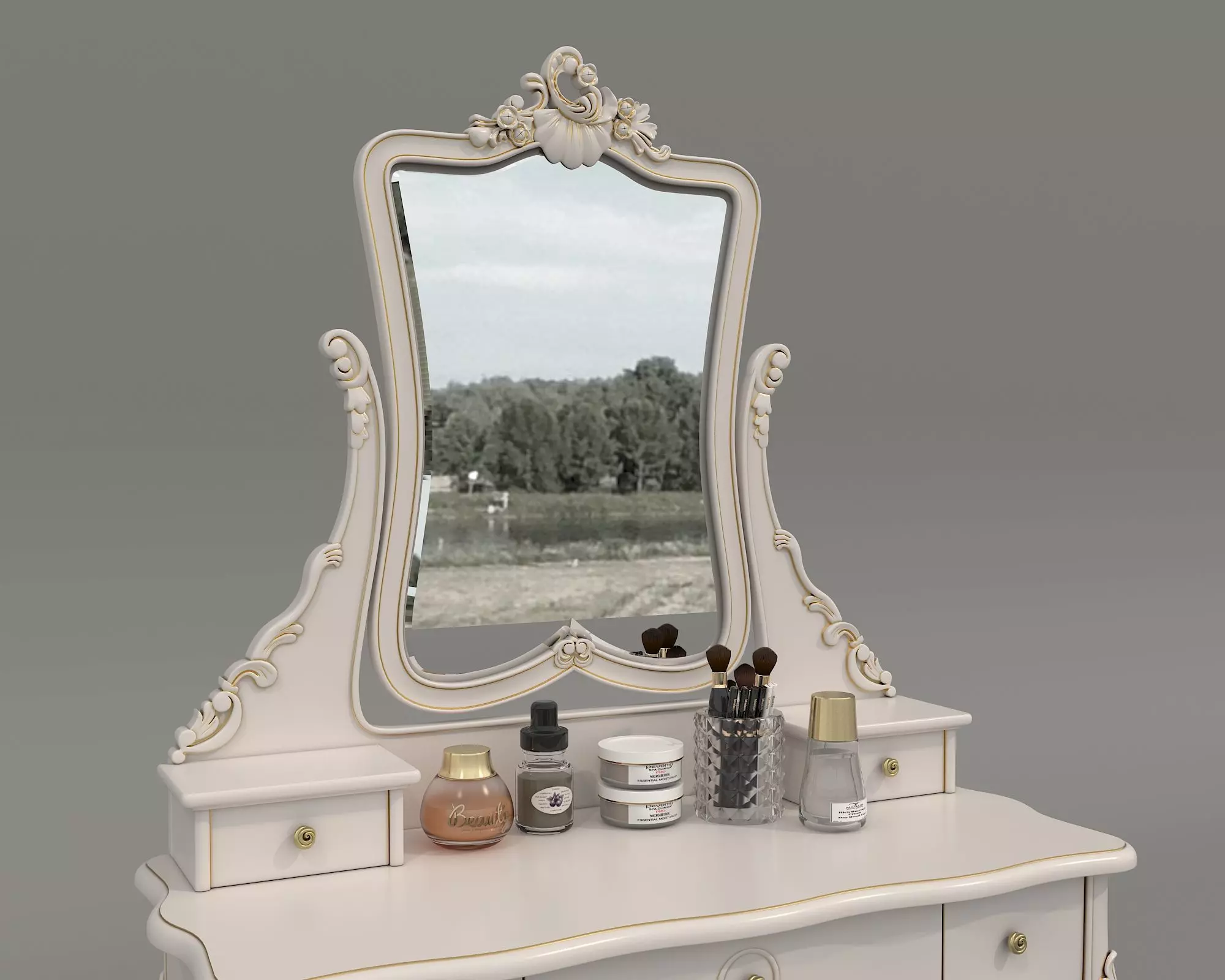 Classic European Style Dressing Table 24 3D model_5
