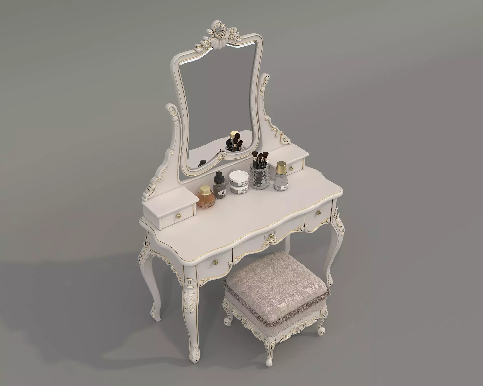 Classic European Style Dressing Table 24 3D model_1