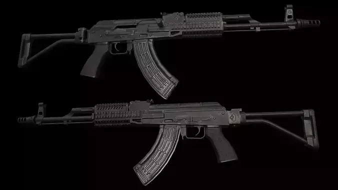 AKM Tactical Assaultrifle Low-poly 3D model AKM Tactical Assaultrifle Low-poly 3D model